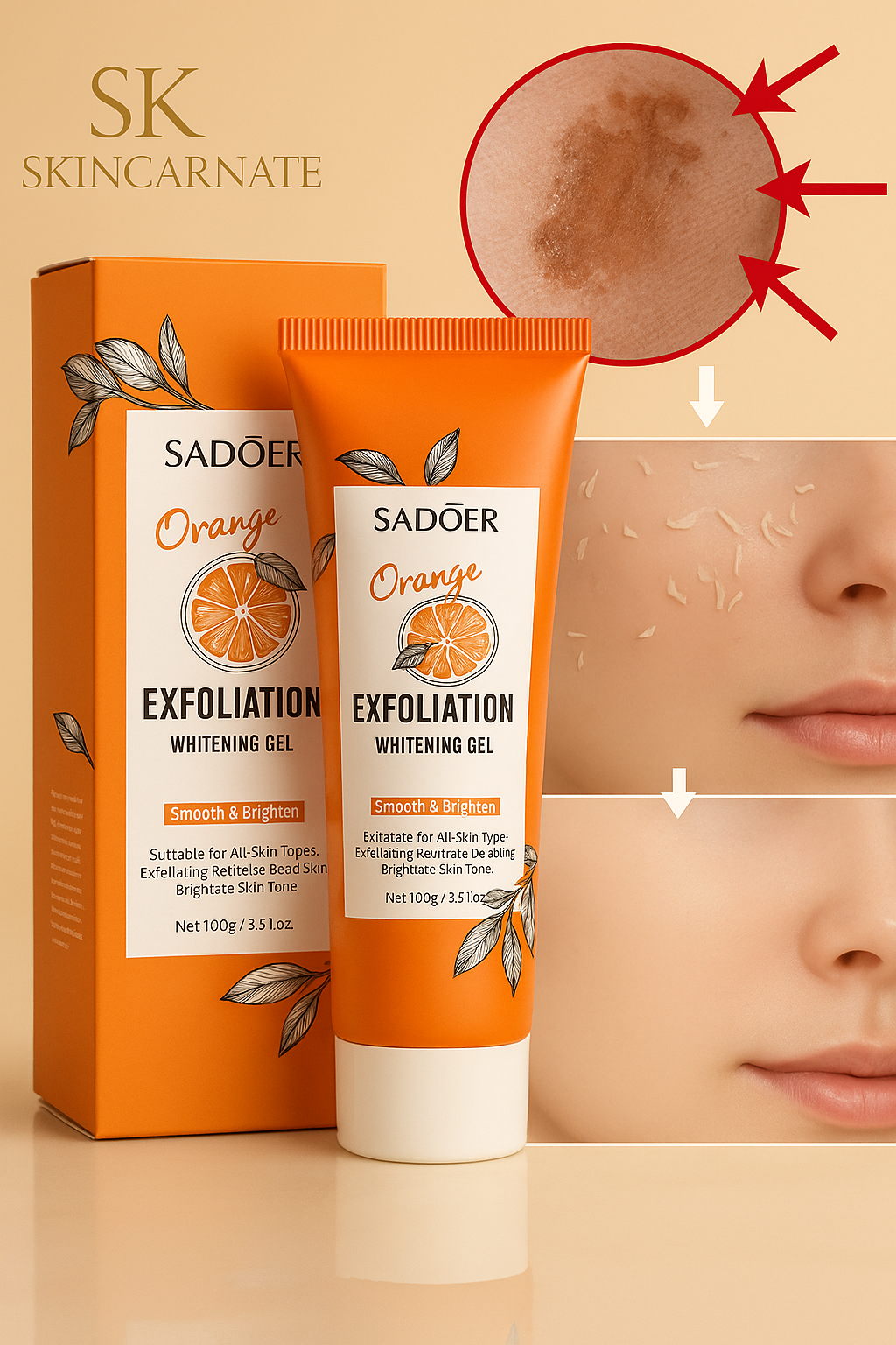 Exfoliating Gel For Whitening And Vitami C Cleanser
